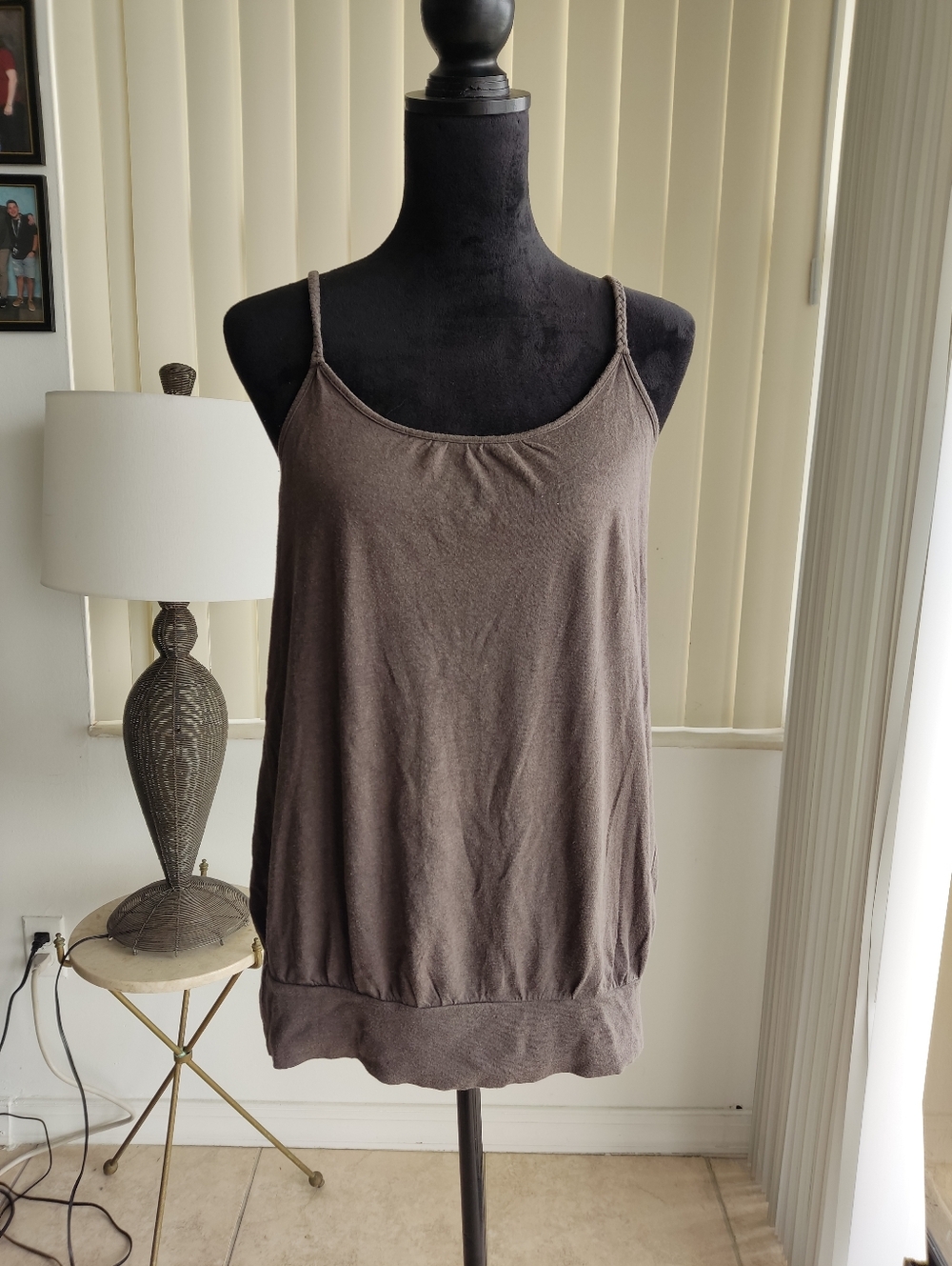 Gap Women's Taupe Spaghetti Strap Brown Tank Top Size M